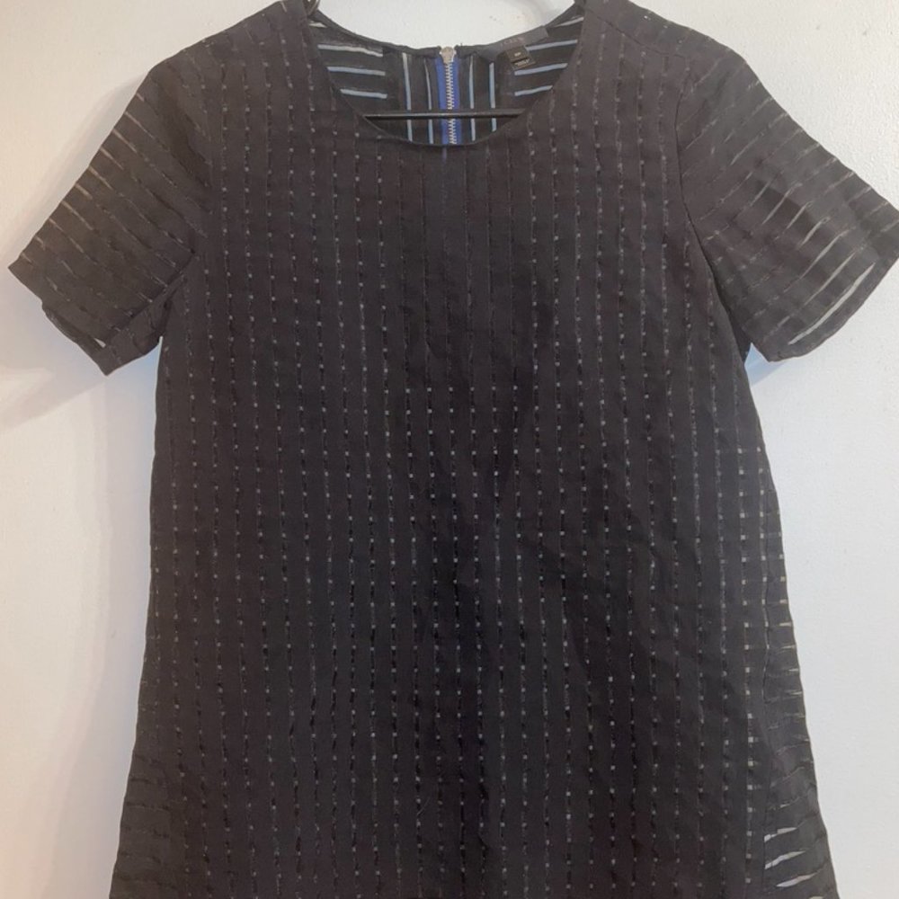 J. Crew Black Vertical Horizontal Stripe Top